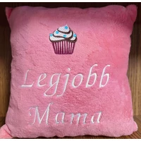 Hímzett párna - Legjobb mama muffin - Ajándék Nagymamának