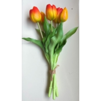 Sárga-piros csokros gumi tulipán - Ajándék Nőknek - Dekoráció