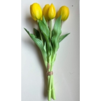 Sárga színű -  csokros gumi tulipán - Ajándék Nőknek - Dekoráció