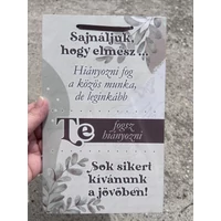 Dísztábla leveles - Sajnáljuk, hogy elmész