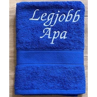 Hímzett törölköző - Legjobb Apa királykék