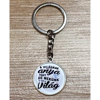 Üveglencsés kulcstartó  - Anya a világ