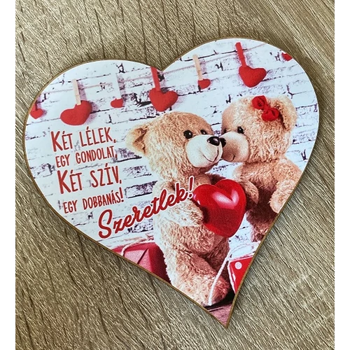 Szív hűtőmágnes - Két lélek egy gondolat