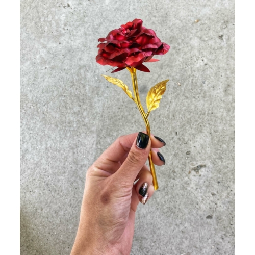 Fém Rózsa dobozban - Vörös - Szerelmes ajándék - Ajándék nőknek