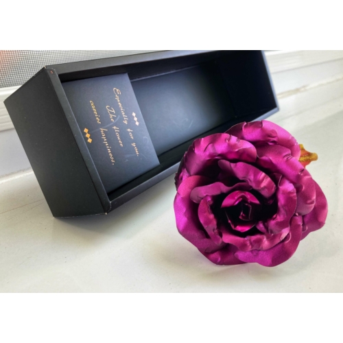 Fém Rózsa dobozban - Lila - Szerelmes ajándék - Ajándék nőknek