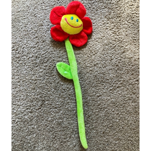 Plüss virág - Kicsi - Piros - Ballagási ajándék - Ajándék Anyák napjára