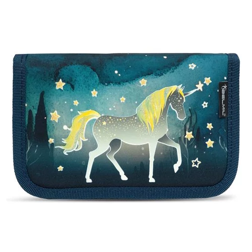 Tolltartó, klapnis, cipzáras, BELMIL "Sparkling Unicorn", kék, unikornis