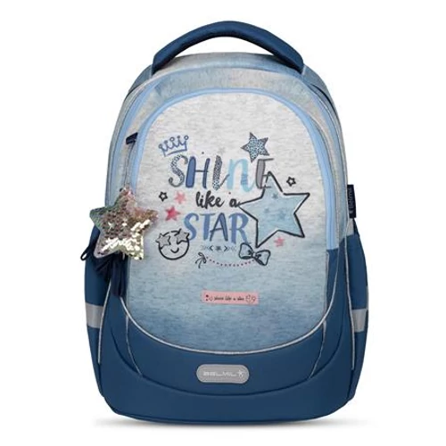 Iskolatáska, cipzáras, BELMIL "Leisure Plus Shine like a Star Jeans", csillag