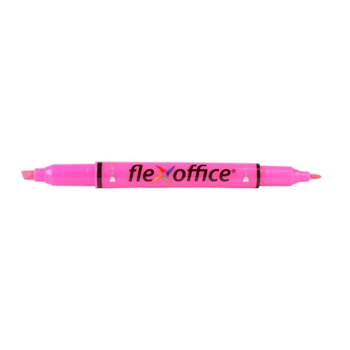 Szövegkiemelő, 1,0 / 4,0 mm, kétvégű, FLEXOFFICE "HL01", rózsaszín