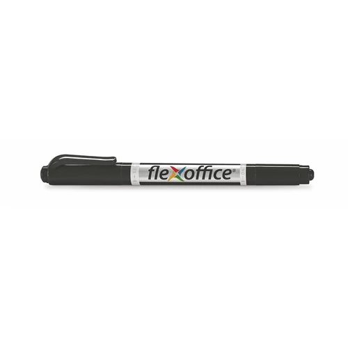 Alkoholos marker, 0,4 / 1,0 mm, kúpos, kétvégű, FLEXOFFICE "PM01", fekete