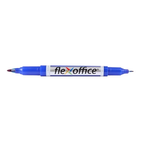 Alkoholos marker, 0,4 / 1,0 mm, kúpos, kétvégű, FLEXOFFICE "PM01", kék
