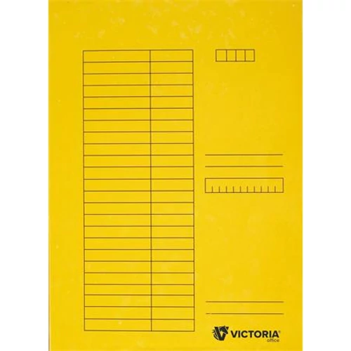 Pólyás dosszié, karton, A4, VICTORIA OFFICE, sárga