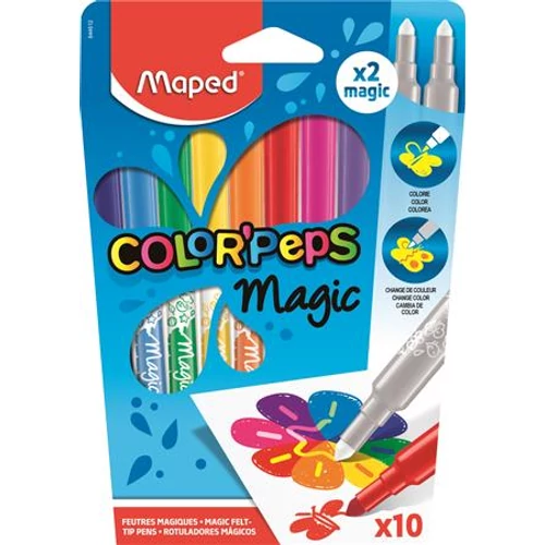 Filctoll készlet, 3,6 mm, MAPED "Color`Peps Magic", 8 + 2 különböző szín