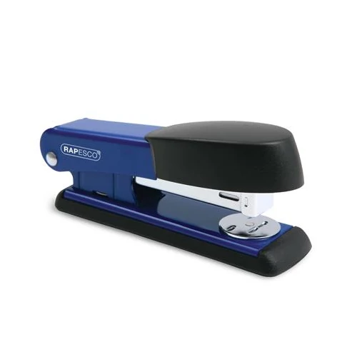 Tűzőgép, 24 / 6, 26 / 6, 25 lap, fém, RAPESCO "Bowfin Half-Strip", kék