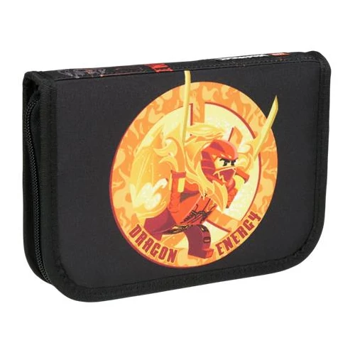Tolltartó, klapnis, cipzáras, töltött, LEGO "Ninjago Dragon Energy", fekete-mintás