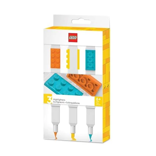 Szövegkiemelő készlet, kétvégű, LEGO, 3 különböző szín