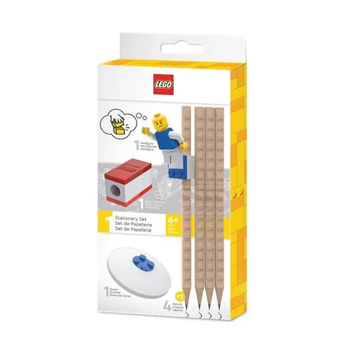 Grafitceruza szett, HB, hegyezővel, radírral, mini figurával, LEGO