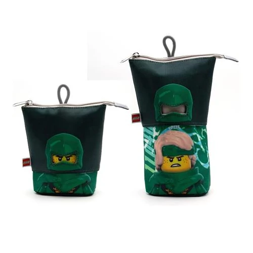 Tolltartó, cipzáras, pop-up, LEGO "Ninjago Lloyd", fekete-zöld-mintás