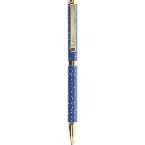 Golyóstoll, 1,0 mm, arany színű klip, kék tolltest, FILOFAX "Indigo", fekete