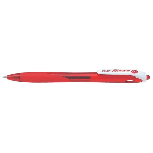 Golyóstoll, 0,22 mm, nyomógombos, PILOT "Rexgrip", piros