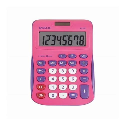 Számológép, asztali, 8 számjegy, MAUL "MJ 550", pink-lila
