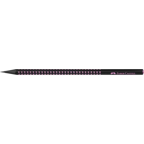 Grafitceruza, B, háromszögletű, FABER-CASTELL, "Sparkle Midnight", fekete / rózsaszín