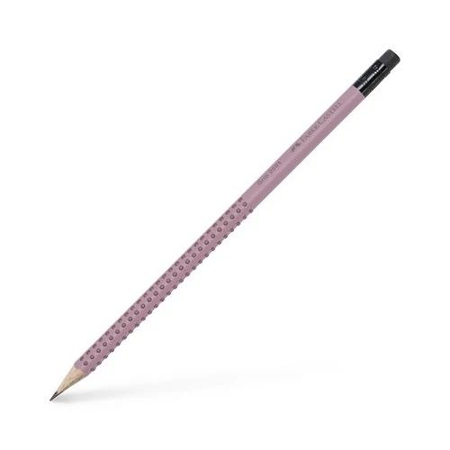 Grafitceruza radírral, B, háromszögletű, FABER-CASTELL "Grip 2001", rózsaszín
