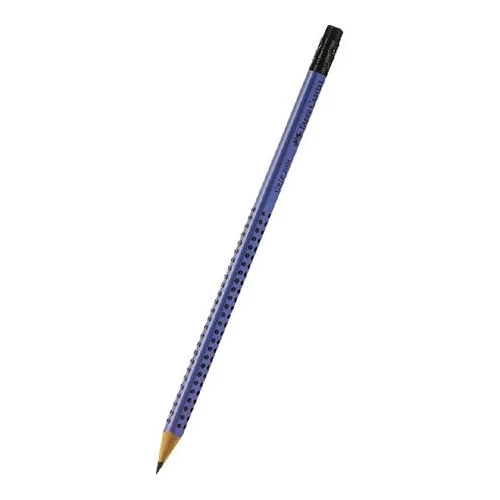 Grafitceruza, radírral, B, háromszögletű, FABER-CASTELL "Grip 2001", kék
