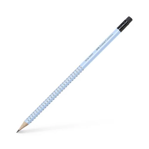 Grafitceruza radírral, B, háromszögletű, FABER-CASTELL "Grip 2001", égkék