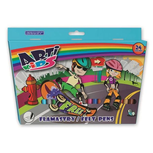 Filctoll készlet, GRANIT "Arti Kids", 24 különböző szín