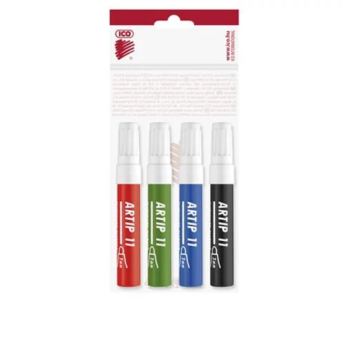 Flipchart marker készlet, 1-3 mm, kúpos, ICO "Artip 11", 4 különböző szín