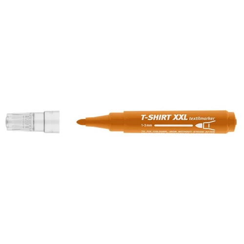 Textilmarker, 1-3 mm, kúpos, ICO "XXL T-Shirt", barna