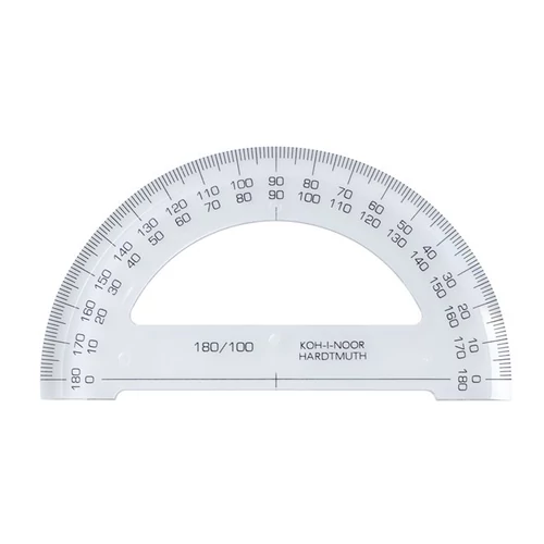 Szögmérő, műanyag, 180 °-os, KOH-I-NOOR