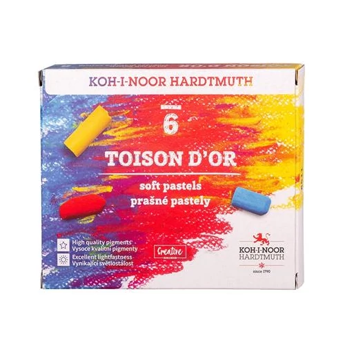 Porpasztell-kréta, puha, KOH-I-NOOR "Toison 8511 / 6", 6 különböző szín