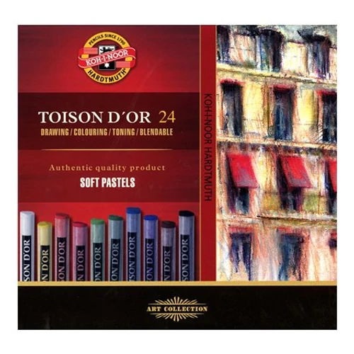 Porpasztell-kréta, puha, KOH-I-NOOR "Toison 8514 / 24", 24 különböző szín
