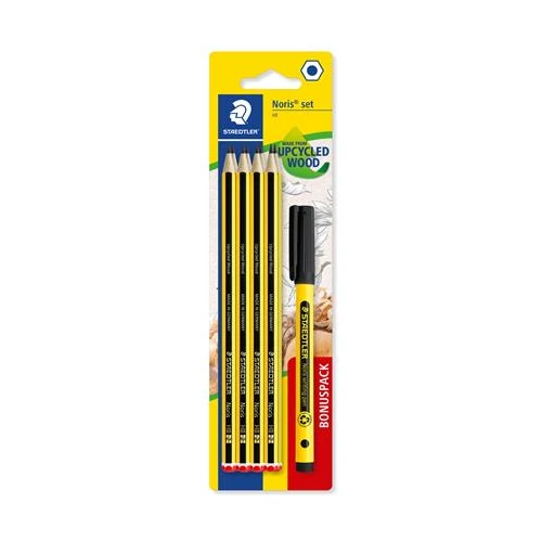 Grafitceruza készlet, tűfilccel, HB, hatszögletű, STAEDTLER "Noris® 120", 8 + 1 db