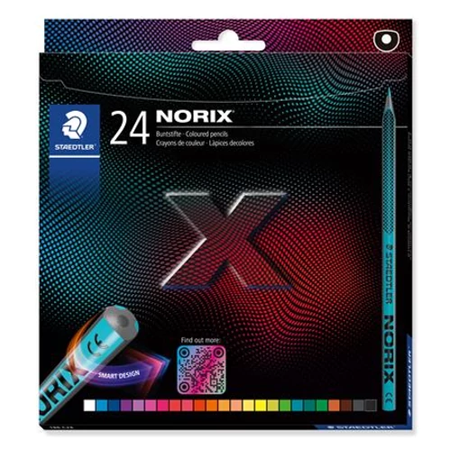 Színes ceruza készlet, STAEDTLER "Norix® 186", 24 különböző szín
