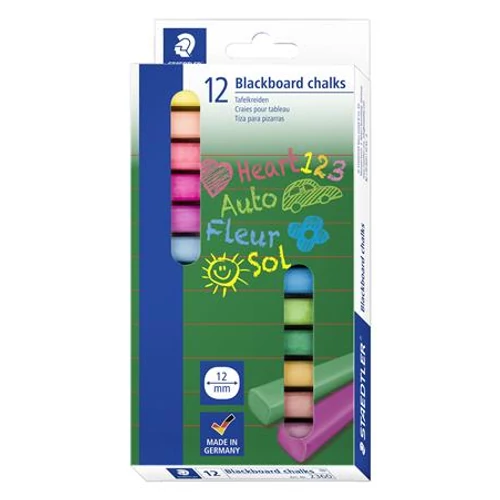 Táblakréta, szögletes, 12 darabos, STAEDTLER® "2360", vegyes színek