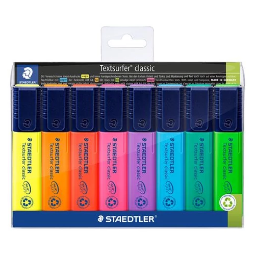 Szövegkiemelő készlet, 1-5 mm, STAEDTLER "Textsurfer Classic 364", 8 különböző szín