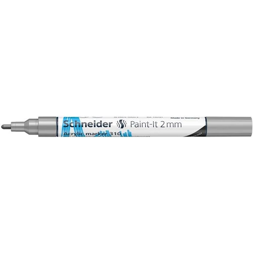 Dekormarker, akril, 2 mm, SCHNEIDER "Paint-It 310", ezüst