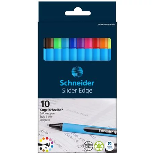 Golyóstoll készlet, 0,7 mm, kupakos, SCHNEIDER "Slider Edge XB", vegyes színek