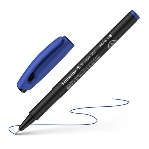 Tűfilc, 0,4 mm, SCHNEIDER "Topliner 967", kék