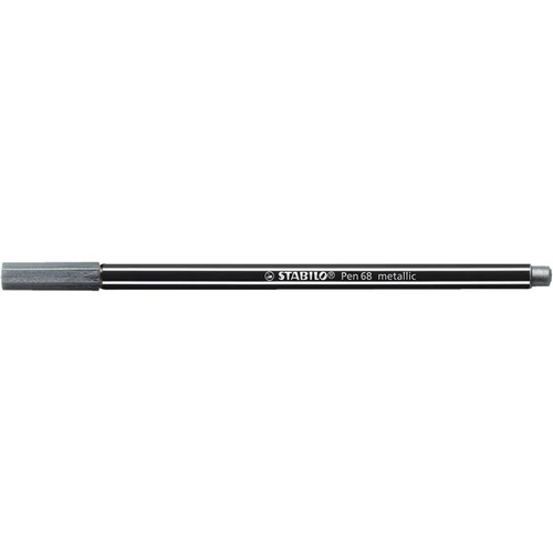 Filctoll, 1,4 mm, STABILO "Pen 68 metallic", ezüst