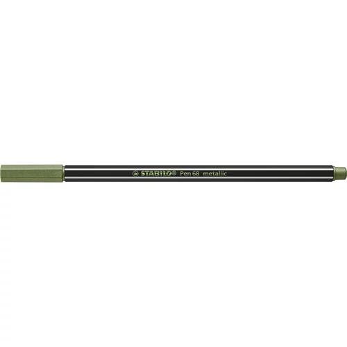 Filctoll, 1,4 mm, STABILO "Pen 68 metallic", metál világoszöld