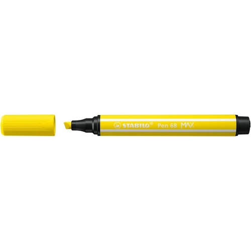 Filctoll, 1-5 mm, vágott hegy, STABILO "Pen 68 MAX", citromsárga