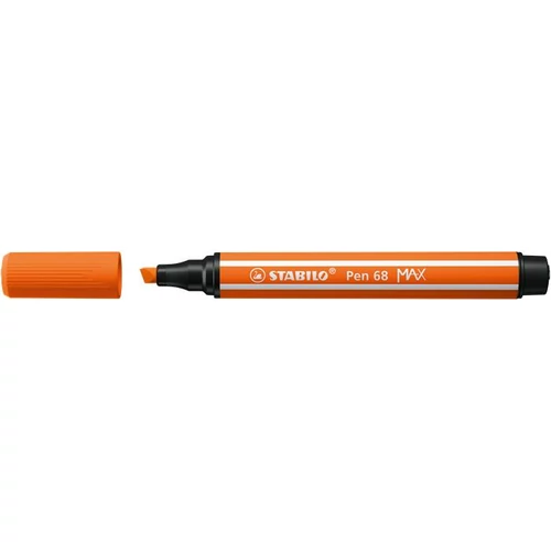 Filctoll, 1-5 mm, vágott hegy, STABILO "Pen 68 MAX", sötét narancssárga