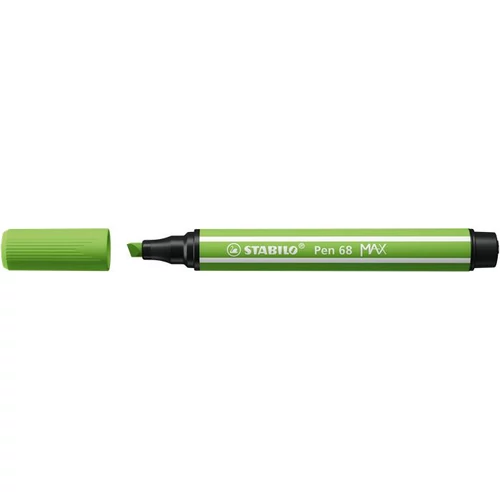 Filctoll, 1-5 mm, vágott hegy, STABILO "Pen 68 MAX", világoszöld