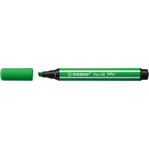 Filctoll, 1-5 mm, vágott hegy, STABILO "Pen 68 MAX", levélzöld