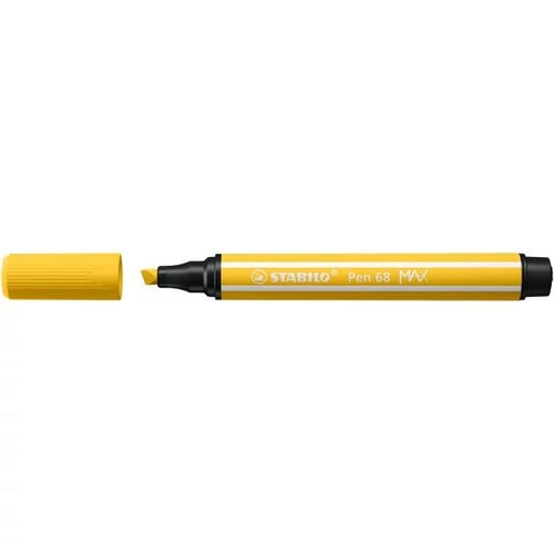 Filctoll, 1-5 mm, vágott hegy, STABILO "Pen 68 MAX", sárga