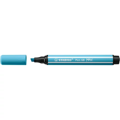 Filctoll, 1-5 mm, vágott hegy, STABILO "Pen 68 MAX", azúrkék